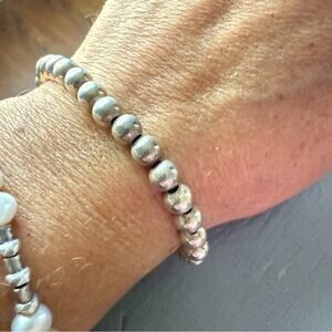 Silpada 925 Sterling Silver Beaded Ball Toggle Bracelet